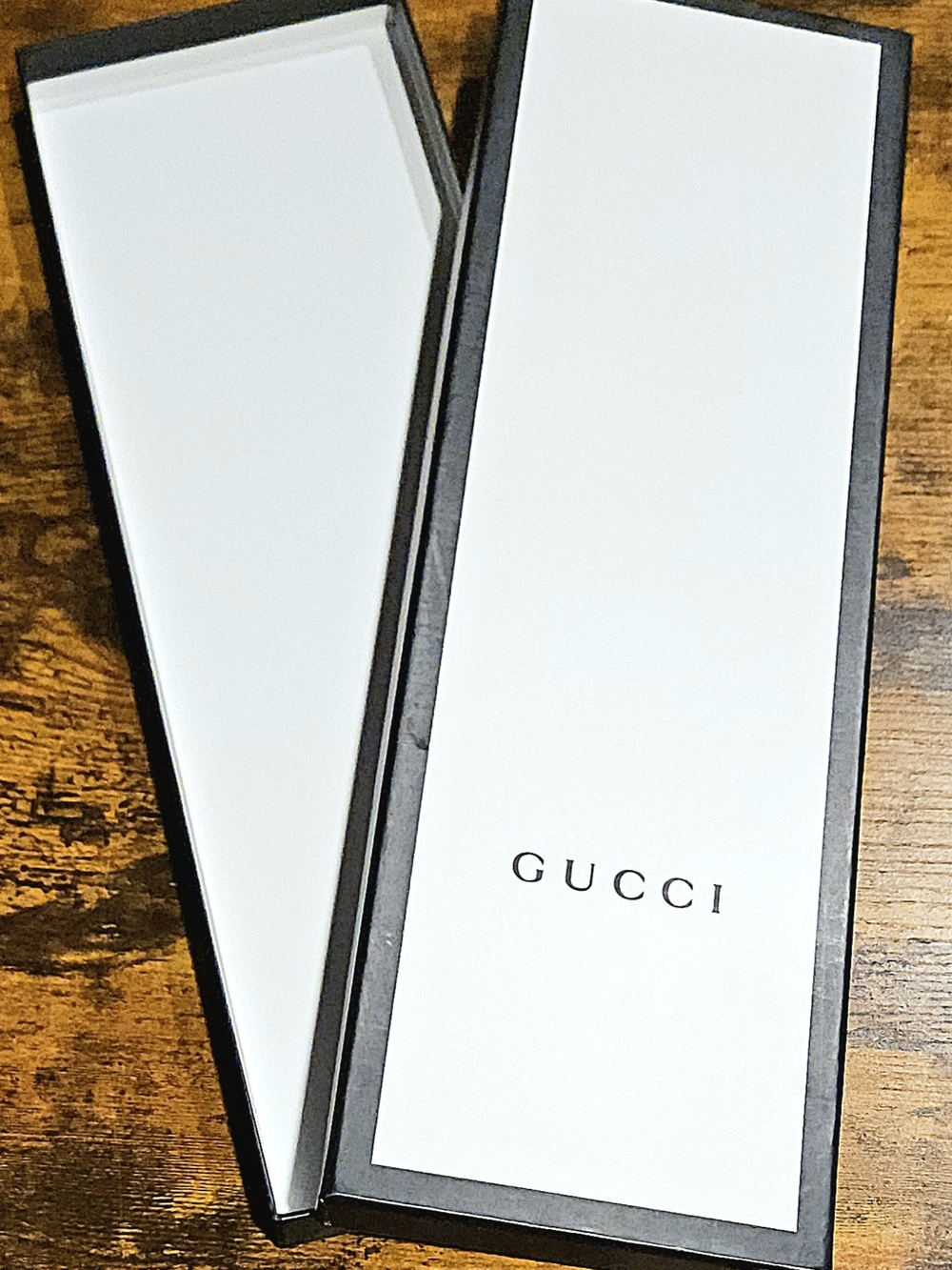 Gucci Slim Long Box Black White 15in Luxury Gift Packaging